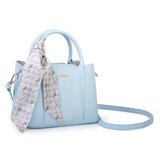Nas Bag Şık Fularlı Mini  El ve Omuz Çantası Mavi