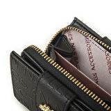 Nas Bag Kadın Çift Kapaklı Mini Cüzdan Siyah Gofraj