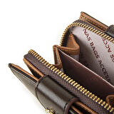 Nas Bag Kadın Çift Kapaklı Mini Cüzdan Kahve Taba Nero