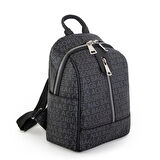 Nas Bag  Büyük Boy Geniş İç Hacim  Kadın Sırt Çantası Siyah Yazılı