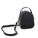 Nas Bag Mini Kadın Çapraz Çanta Siyah Taşlı