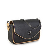 Nas Bag Çapraz Çanta Siyah Camel  Gofraj