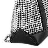 Nas Bag Kadın Çapraz ve El Çantası Black Silver Diamond Siyah Taşlı Çanta