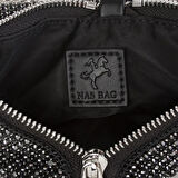 Nas Bag Kadın Çapraz Çanta Siyah White Diamond Siyah Taşlı Şık  Askılı Üçgen Çanta