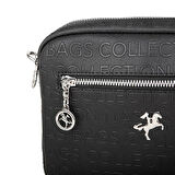 Nas Bag Kadın Çapraz Çanta Mini Cüzdanlı Ayarlanabilir Askılı Siyah Gofraj