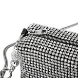 Nas Bag Kadın Çapraz Çanta Diamond Serisi Gümüş Zincir Detaylı Şık Çanta Gümüş 