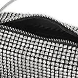 Nas Bag Kadın Çapraz Çanta Diamond Serisi Gümüş Zincir Detaylı Şık Çanta Gümüş 