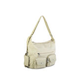 Nas Bag Unisex Zararlı Kimyasal İçermeyen Su İtici Özelliğe Sahip Omuz ve Sırt Çantası Dönüştürülebilir Tasarım  Bej 