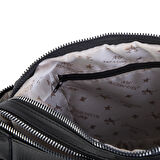 Nas Bag Kadın Çapraz Çanta Siyah Yıkamalı ( 26x21x15 cm)