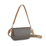 Nas Bag Kadın Postacı Çantası Çift Askılı Yeşil Camel Gofraj (22x16x5 cm)