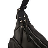 Nas Bag Kadın Çapraz Çanta Siyah Dona   ( 26x21x15 cm)