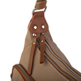 Nas Bag Kadın Çapraz Çanta Vizon Taba Buzzy ( 26x21x15 cm)