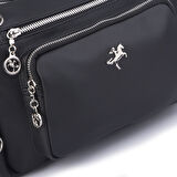 Nas Bag Kadın Çapraz Çok Gözlü Günlük Çanta Siyah  Dona ( 30x22 cm ebatlarındadır.)