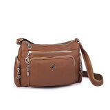 Nas Bag Kadın Çapraz Çok Gözlü Günlük Çanta Taba  Yıkamalı ( 30x22 cm ebatlarındadır.)