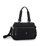 Nas Bag Kadın Büyük Boy Omuz Çantası Siyah Buzzy (en :37 ,boy :30 cm)