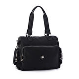 Nas Bag Kadın Büyük Boy Omuz Çantası Siyah Buzzy (en :37 ,boy :30 cm)