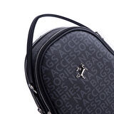 Nas Bag Mini  Kadın Sırt ,El  ve Omuz Çantası Dönüştürülebilir Tasarım Siyah Yazılı  (en:17cm ;boy :22cm) 