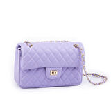 Nas Bag Kadın Çapraz Çanta Büyük Boy Zincirli Kapitone Lila  Nova (en:26 ; boy:16 cm ) 