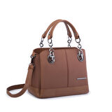 Nas Bag Kadın El ve Omuz Çantası Taba Lacst  (en:28 cm ; boy:21 cm )