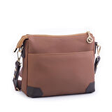 Nas Bag Kadın Postacı Çapraz Çanta Taba Kahve Lacst (en 25 cm ;boy 22 cm )