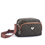 Nas Bag Kadın Kapitone Çok Cepli Çapraz Çanta Yeşil Taba Buzzy