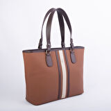 Nas Bag Kadın Omuz Çantası Spor Şık Ayarlanabilir Omuz Askılı Taba Kahve Kum Lacst (33x27x12 cm )