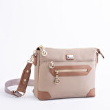 Nas Bag Kadın Postacı Çapraz Çanta Vizon Taba Karaca (en 25 cm ;boy 22 cm )