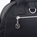 Nas Bag Kadın Çok Gözlü Dönüştürülebilir El Omuz ve Sırt Çantası Siyah Buzzy  ( en : 28 cm; boy :25c m)