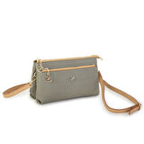 Nas Bag Kadın Çapraz ve Clutch Çanta Bilek ve Çapraz Askılı Yeşil Camel Gofraj  (24x15 cm) 