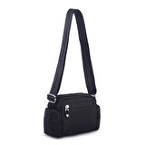 Nas Bag Kadın Spor Çok Gözlü Su Geçirmez Hafif Mini Çanta Siyah  ( 22x16 cm )