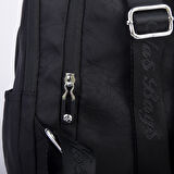 Nas Bag Kadın Çok Gözlü Su Geçirmez (water proof ) Ultra Hafif Sırt Çantası Siyah 
