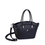 Nas Bag Kadın Mini Sepet Çanta El ve Çapraz Çanta Siyah Lopez ( 20x18cm)