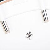 Nas Bag Kadın Mini Sepet Çanta El ve Çapraz Çanta Beyaz Golf ( 20x18cm)