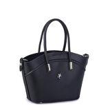 Nas Bag Kadın Mini Sepet Çanta El ve Çapraz Çanta Siyah Golf  ( 20x18cm)