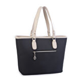 Nas Bag Kadın Omuz Çantası Spor Şık Ayarlanabilir Omuz Askılı Siyah Kum Taba  Lacst (33x27x12 cm )