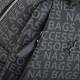 Nas Bag Çok Cepli Sade Şık Kadın Sırt Çantası Siyah Yazılı