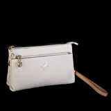 Nas Bag Kadın Çapraz ve Clutch Çanta Bilek ve Çapraz Askılı Krem Camel  Gofraj  (24x15 cm) 