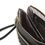 Nas Bag Kadın Çapraz ve Clutch Çanta Bilek ve Çapraz Askılı  Siyah  Natural  (24x15 cm) 