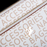 Nas Bag Kadın Çapraz ve Clutch Çanta Bilek ve Çapraz Askılı  Krem Camel Yazılı   (24x15 cm) 