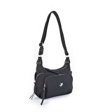 Nas Bag Kadın Çapraz Çanta Siyah  Buzzy ( 26x21x15 cm)