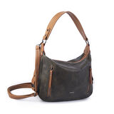 Nas Bag Çok Gözlü Kadın Omuz ve Çapraz Çanta (33x25 cm ) Haki Raven 