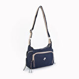 Nas Bag Kadın Çapraz Çanta Lacivert Kum  Buzzy ( 26x21x15 cm)