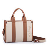 Nas Bag Kadın Mini Tote Suni Deri El ve Omuz Çantası Kum Taba Lacst