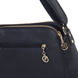 Nas Bag Kadın Çapraz Yumuşak Deri Çıtçıtlı Üç Bölmeli Çanta Siyah Lopez