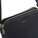 Nas Bag Kadın Çapraz Yumuşak Deri Çıtçıtlı Üç Bölmeli Çanta Siyah Lopez