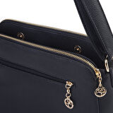 Nas Bag Kadın Çapraz Yumuşak Deri Çıtçıtlı Üç Bölmeli Çanta Siyah Lopez