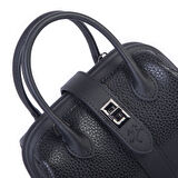  Nas Bag Kadın  Mini Boy Klipsli El ve Postacı Çantası Siyah Lopez (20x13 cm)