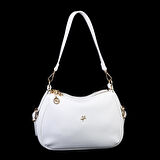 Nas Bag Kadın Omuz ve Çapraz Çanta Çok Gözlü Şık Tasarım (28x18 cm) Beyaz Silan