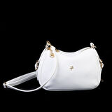 Nas Bag Kadın Omuz ve Çapraz Çanta Çok Gözlü Şık Tasarım (28x18 cm) Beyaz Silan