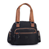  Nas Bag Çok Gözlü Orta Boy Omuz ve Çapraz Çanta Siyah Taba Buzzy